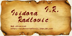 Isidora Radlović vizit kartica